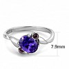 Slickblue Polished Stainless Steel Ring, Tanzanite CZ with Purple Accents, Classic Oval Style, Sizes 5-9 - 3 of 4
