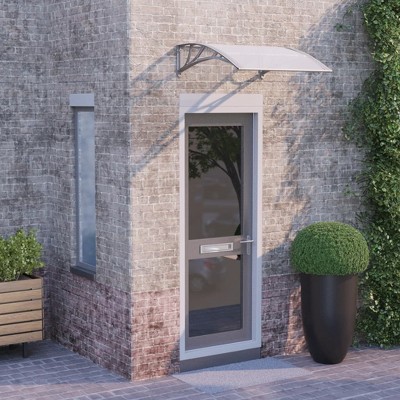 vidaXL Door Canopy Gray and Transparent 31.5 in.x31.5 in. Polycarbonate