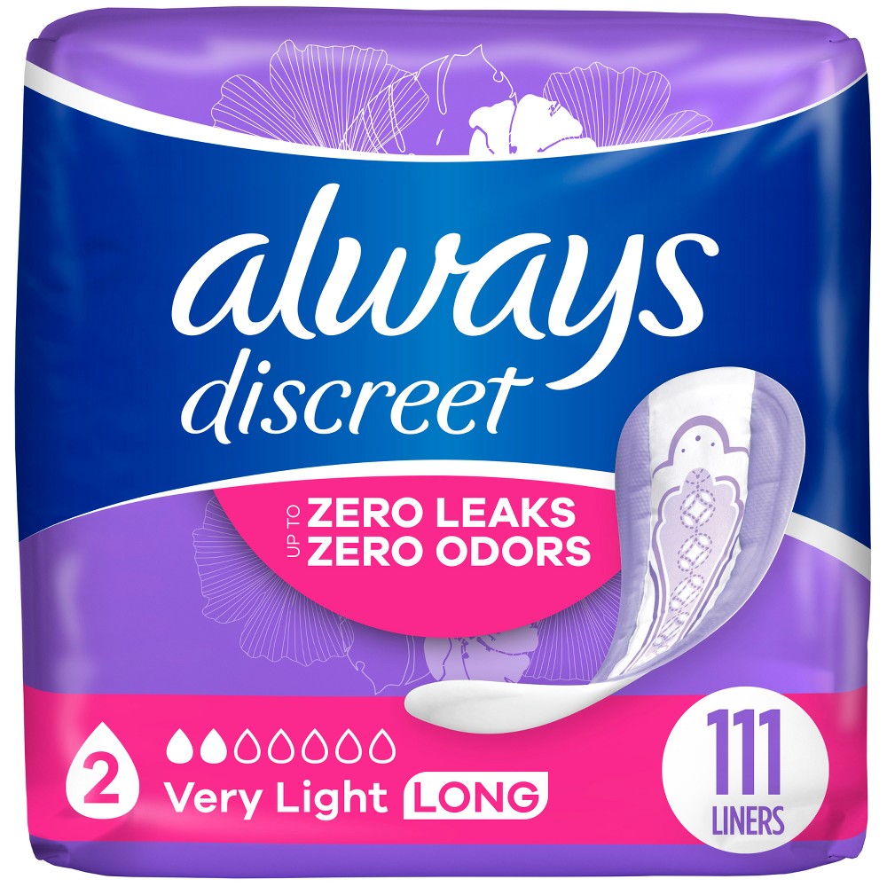 Always Discreet Incontinence Liners - Very Light Absorbency - L - 111ct