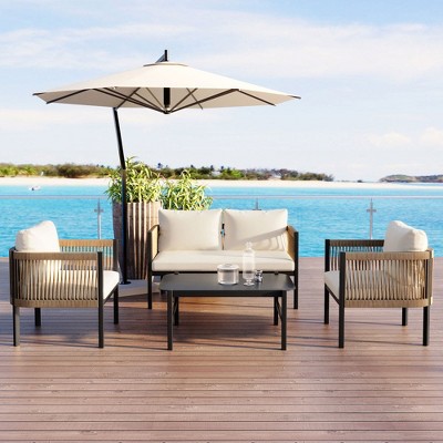 Chic Crate-Multi-Person Outdoor Sectional Sofa & Accent Table – Weatherproof Multi-Use (Garden, Balcony, Patio), Durable Design