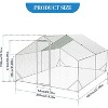 Metal Chicken Coop, 9.8x6.5x6.5 Ft Spire-Roof Poultry Cage with Waterproof and Anti-Ultraviolet Cover for Outside, for Backyard Farm Garden - 2 of 4