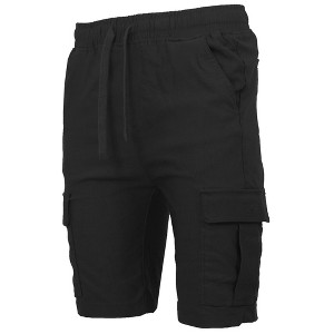 Galaxy By Harvic Men’s Slim Fit Super Flex Stretch Cargo Jogger Shorts - 1 of 4