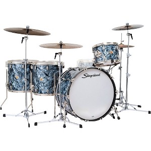 Slingerland Radio King 4-Piece Shell Pack With 24" Bass Drum & Snare Drum Black Diamond Pearl - 1 of 4