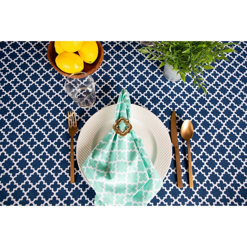70&#34; Cotton Lattice Kitchen Tablecloth Blue - Design Imports, 3 of 4