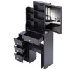 Gulches Compact Elegance Black Vanity  Tables Set with Sliding Mirror & Ample Storage simplified version - 4 of 4