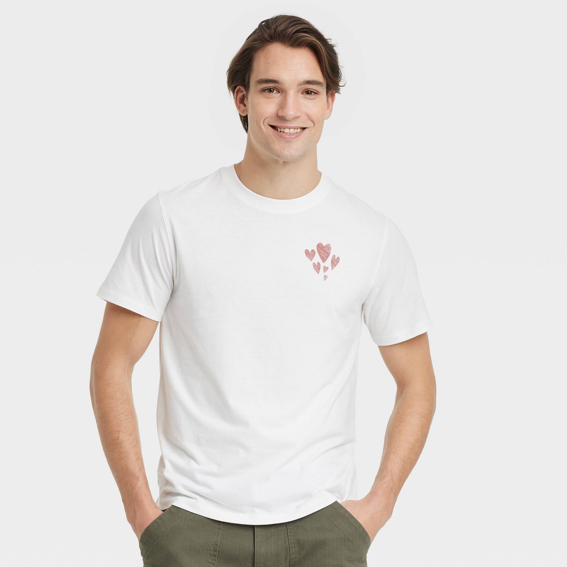 Men's Feather Heart Short Sleeve Graphic T-Shirt - Goodfellow & Co™ Cream L