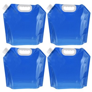 Unique Bargains Plastic Camping Hiking Collapsible Water Container Reservoirs 5L/1.3 Gallon 4 Pcs - 1 of 4