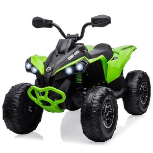 Kids 12V Ride On Electric ATV, Licensed Bombardier BRP Can-Am 4 Wheeler Quad, LED Lights, Music, High/Low Speeds - 1 of 4