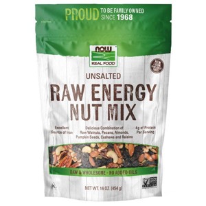 Raw Energy Nut Mix Unsalted by Now Foods  -  1 lbs Bag - 1 of 2