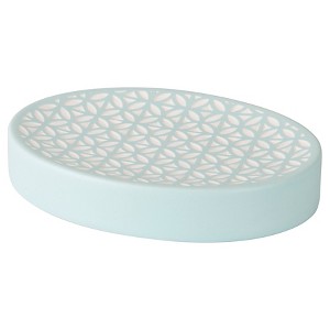 Felix Soap Dish Aqua Blue - Allure: Hand Wash Ceramic, Bathroom Accessory, Soap Saver Design - 1 of 3