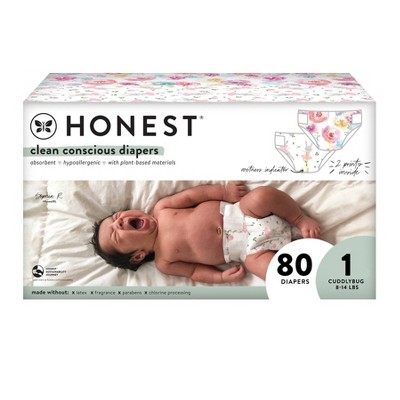 The Honest Company Disposable Diapers Tutu Cute & Rose Blossom - Size 1
