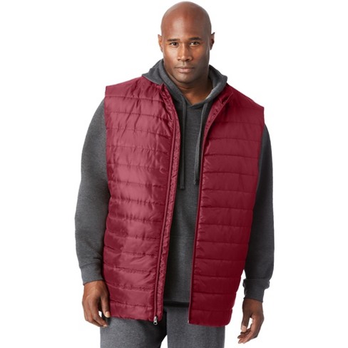 Kingsize Men s Big Tall Packable Puffer Vest 4xl Rich Burgundy Target