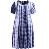 GRACE & GRANDEUR Women's Plus Size Tie Dye Round Neck Short Sleeve Button Decor A Line Dresses - 4 of 4