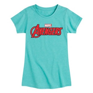 Girls' - Marvel - Avengers Logo Fitted Short Sleeve Graphic T-Shirt - 1 of 4