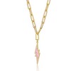 "Gorgeous 14K Gold Plated Cubic Zirconia Charm Necklace: A Dazzling Statement Piece to Elevate Your Ensemble with Radiant Sparkle and Timeless Elegance" - 2 of 2