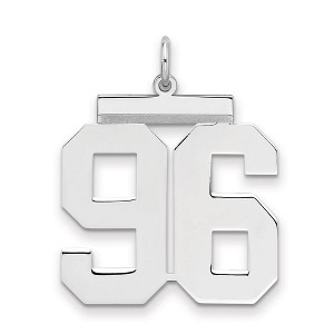 Black Bow Jewelry Sterling Silver, Athletic Collection, Large Polished Number 96 Pendant - 1 of 3