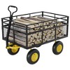 Heavy-Duty 2-in-1 Garden Wagon Utility Steel Cart with All-Terrain Tires and Removable Mesh Side Panels - 2 of 4