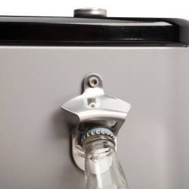 Gray Stainless Steel 80 Qt. Outdoor Cooler Cart with Wheels