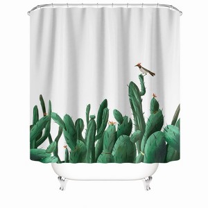 Bird And Cactus Shower Curtains for Bathroom Waterproof Fabric Bath Curtain Durable Soft Stylish Bathroom Decor 72x72 Inch - 1 of 1