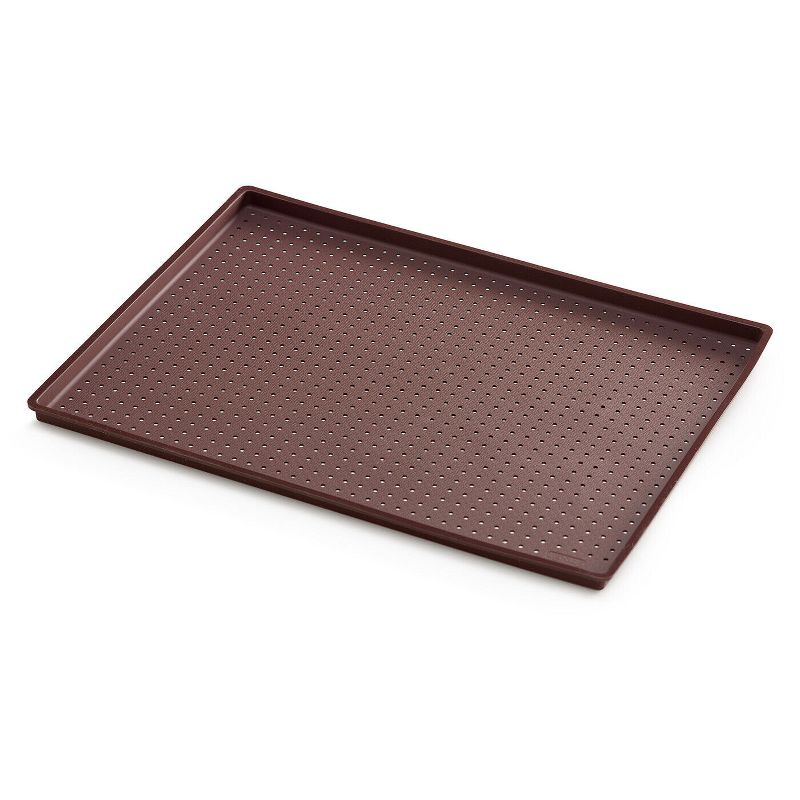 Lekue Silicone Perforated Pizza Mat, 11-Inch x 9-Inch, Brown, 1 of 3