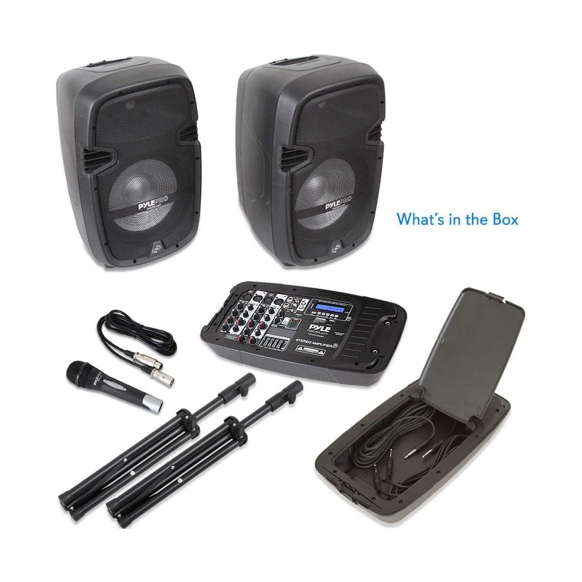Pyle 10" Bluetooth PA Speaker & DJ Mixer Kit with LED Lights, 8-Ch. Mixer, and Microphone - PPHP210AMX - thumbnail 8