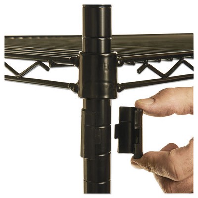 Black Heavy-Duty 4-Tier Steel Wire Shelf Rack