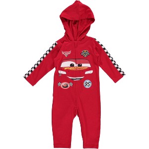 Disney Pixar Cars Lightning McQueen Tow Mater Baby Zip Up Cosplay Coverall Newborn to Infant - 1 of 4