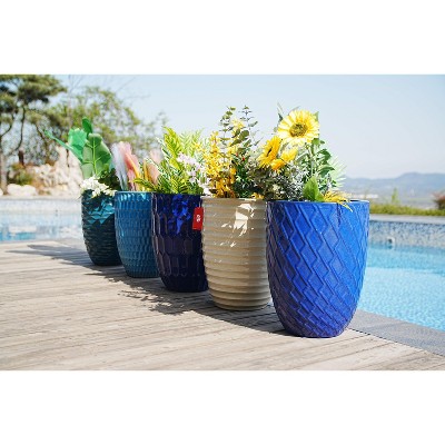 Dolonm Large 21.26 in. Ceramic Planter Pot with Drainage Hole for Garden Patio Decor