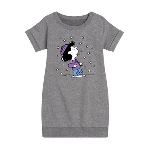 - Peanuts - Lucy Snow Graphic Short Sleeve Fleece Dress - 1 of 4