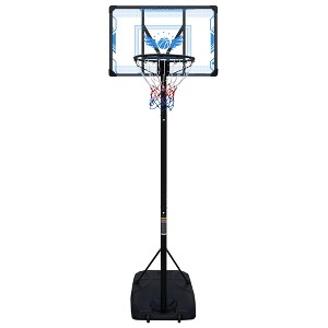 RISOKEYS Portable Basketball Hoop, Height Adjustable 4.74-10 ft, with 43 in Backboard and Wheels, for Indoor Outdoor - 1 of 4