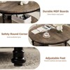 Coolmee Round Coffee Table, 2 Tier Center Table with Storage for Living Room, Wood Center Table for Living Room, Apartment - 4 of 4