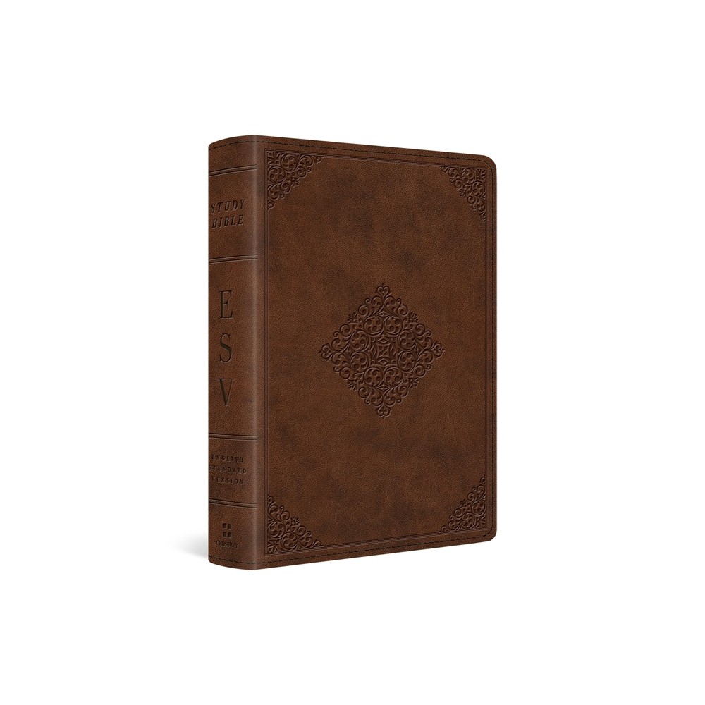 Study Bible-ESV-Personal Size Ornament Design - by Esv Bibles (Leather Bound)