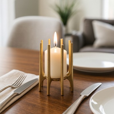 Aluminum Pillar Holder with Sculptural Elevated Spire Design for Modern Display