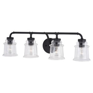VAXCEL Toledo Industrial Bathroom Vanity Light Fixture Clear Glass - 1 of 4