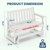 HYLEORY Outdoor Glider Rocking Chair,2 Person Bench Swings for Outside,HDPE All-Weather Resistant 2-Person Loveseat, Patio Glider for Garden Porch - 2 of 4