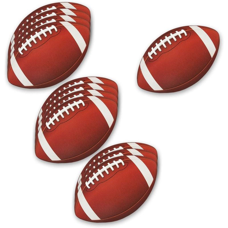 12-Pack Football Cutouts - Football Cutouts for Sports Themed Celebrations, Football Party Decorations, Tailgate Party Supplies, 13 X 8 inches, 1 of 5