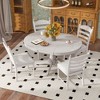 5-Piece Counter Height Dining Round Extendable Table Set With 4 Chairs Thick Tabletop Rustic Farmhouse Round Table For Dining Room - 2 of 4