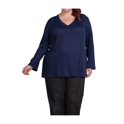 Women's Waffle Knit Long Sleeve Top - Plus - On The Plus Side
