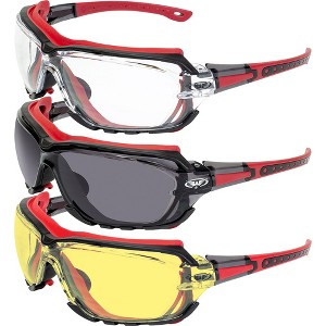 3 Pairs of Global Vision Eyewear Octane Safety Motorcycle Goggles - 1 of 4