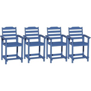 Decksplore Tall Adirondack Chairs Set of 4 with Connecting Tray, 24 inches HDPE Bar Height Outdoor Chairs - 1 of 4
