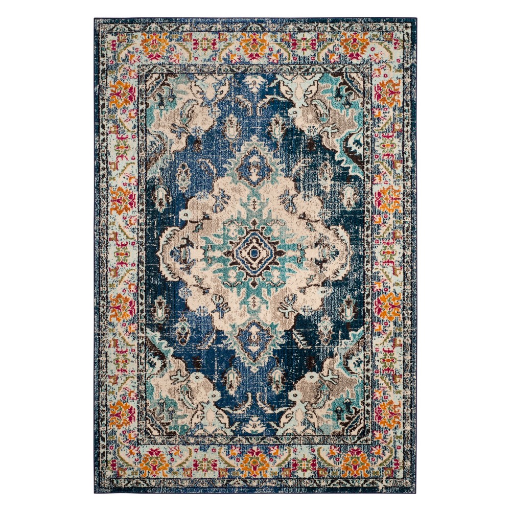 9'x12' Medallion Area Rug Navy Blue - Safavieh