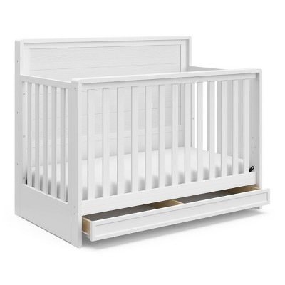 Image of Storkcraft Luna 5-in-1 Convertible Crib with Drawer - White