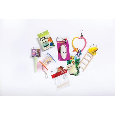 Blue and Black Small Bird Flight Cage Kit with Accessories