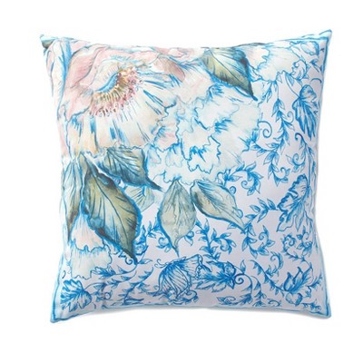 The Lakeside Collection Chinoiserie Accent Pillow - Paisley Decorative Throw Pillow - Floral Bloom