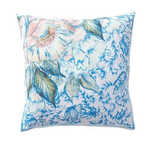 The Lakeside Collection Chinoiserie Accent Pillow - Paisley Decorative Throw Pillow - Floral Bloom - 1 of 4
