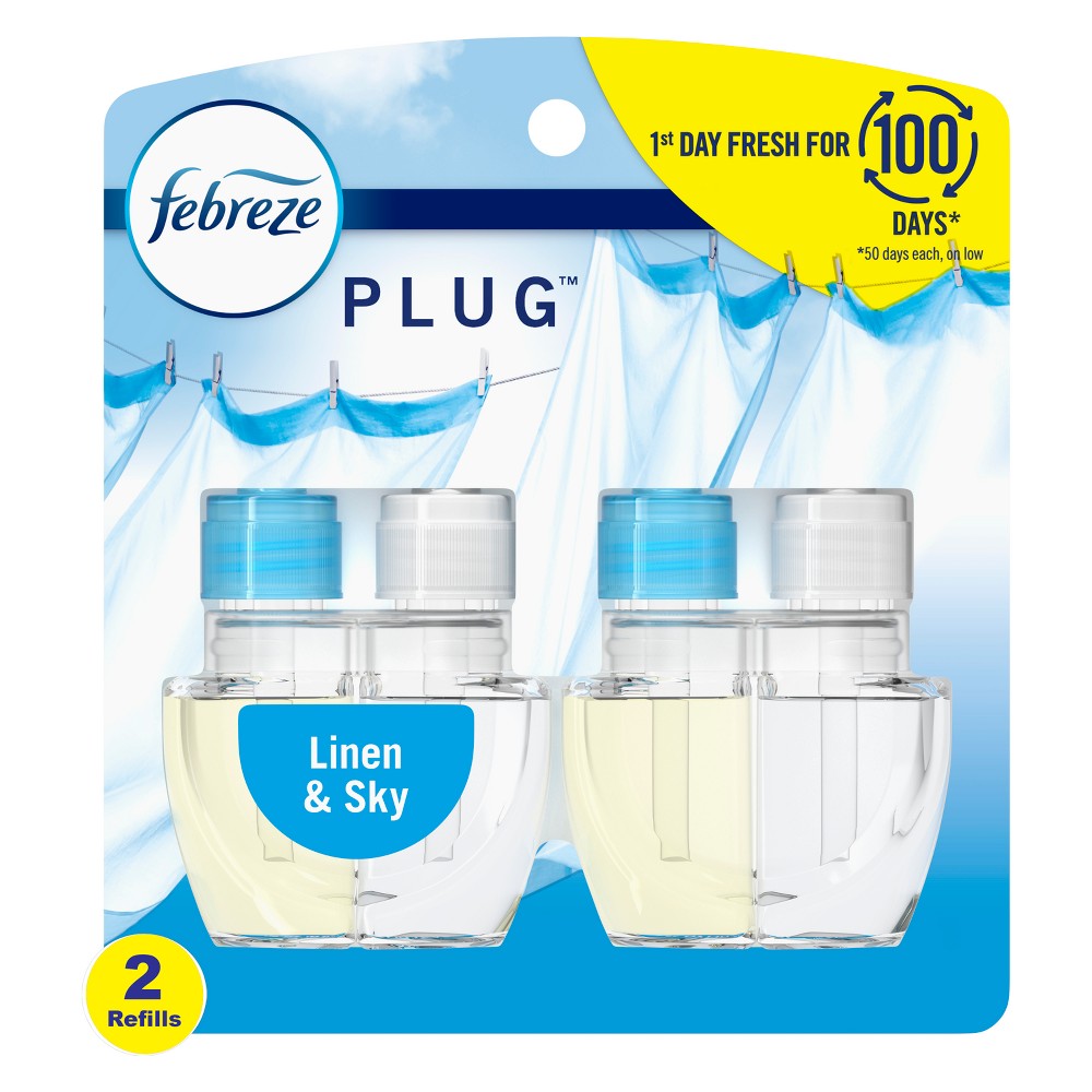 Photos - Air Freshener Febreze Odor-Fighting Fade Defy Plug  Refill - Linen & Sky  