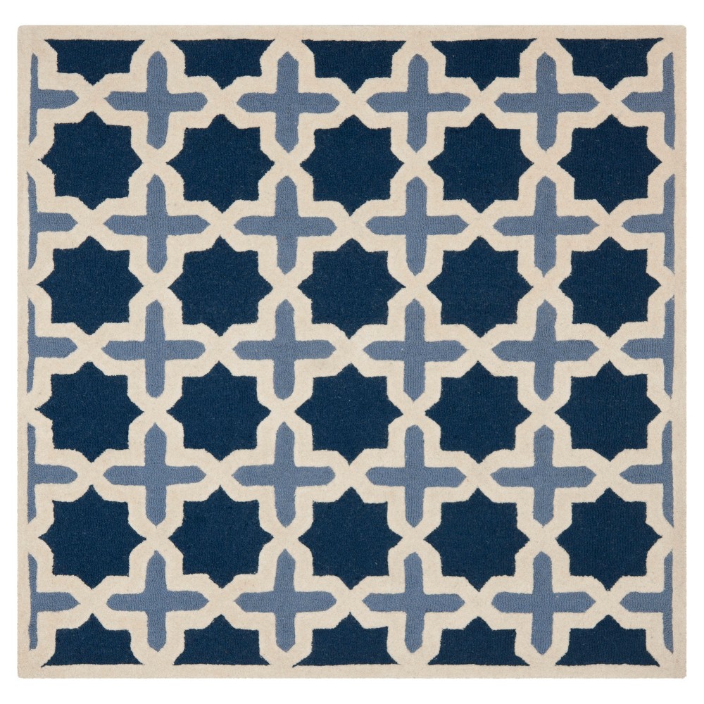 6'X6' Geometric Area Rug Blue/Ivory - Safavieh