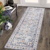 Foldable Flower Printed Victoria Area Rug, Chenille Polyester, Washable, Non-Slip, Kid & Pet Friendly for Hallway & Kitchen - 2 of 4