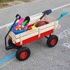 YONWAY All-Terrain Kids Wagon with Removable Wooden Side Panels - Garden & Pet Folding Wagon with Steel Bed & Pneumatic Tires - 4 of 4