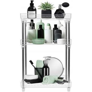 Sorbus 3-Tier Clear Acrylic Organizer Shelf Stand - Perfect Display for Cosmetics, Toiletries, Counter, Vanity, Desk, Under Sink Organization